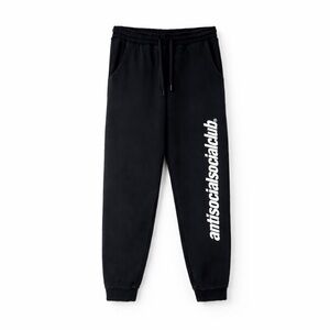 Anti Social Social Club S Official Black Sweatpants 0387 black ASSC unisex men